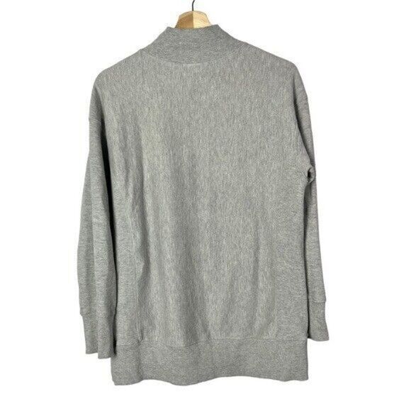 Champion Light Gray Mock Neck Script Reverse Weave Logo Sweatshirt M - Picture 2 of 3